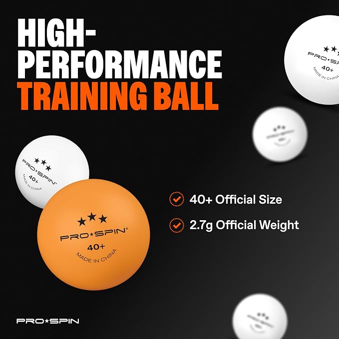 PRO-SPIN Ping Pong Paddles - High-Performance Set with Premium Table Tennis Rackets, 3-Star Ping Pong Balls, Compact Storage Case | Professional Quality Ping Pong Paddle Set | Indoor & Outdoor Games