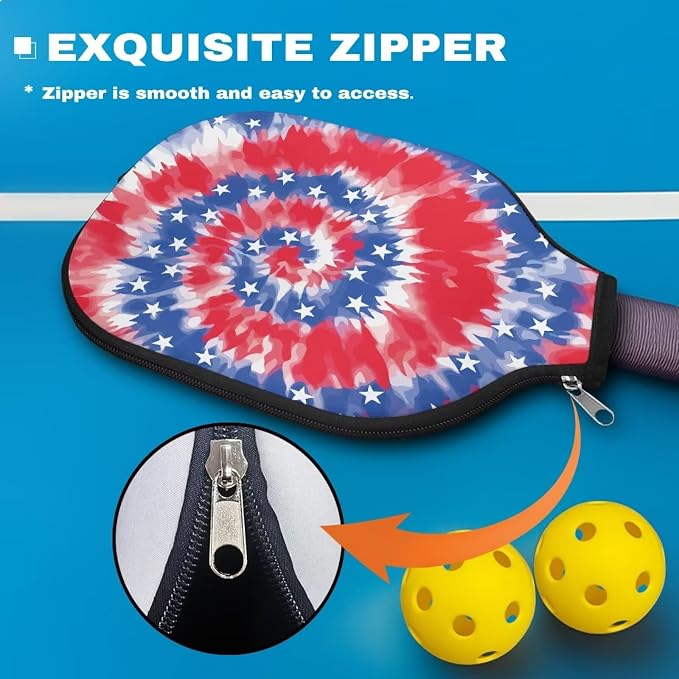Pickleball Paddle Covers Only for Men and Women Zipper Closure Protection and Decoration