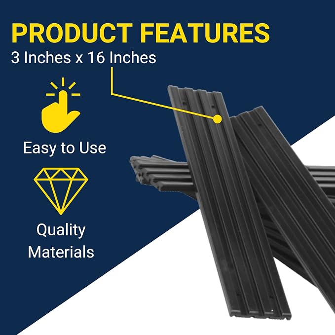 TIE Down 86164 Bunk Slicks -3 in. x 16 in. 10 Pieces Black Standard Universal Fitment Direct Bolt-On Easy to Install Fits 2" x 6" and 2" x 4" Bunk Boards USA Made