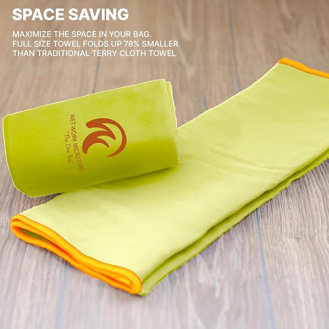 Wet Work 3 Extra Large Bath Towels (60”x36”), Highly Absorbent Microfiber, Quick Dry, Lightweight & Ultrasoft, Perfect for Bath, Beach, Travel, Yoga, Lint Free Microfiber Towels for Body