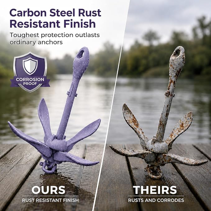 Best Marine and Outdoors Kayak Anchor, 3.5 Pound Anchor System Kit for Kayaks, Canoes, SUP Paddle Boards & Jet Skis, Fishing, Boating & Kayaking Accessories