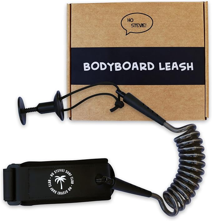 Ho Stevie! Bodyboard Leash - Comfy & Tangle-Free: Adjustable Padded Bicep Cuff, Strong 7mm Coiled Cord