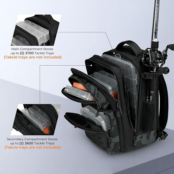 KastKing BlowBak Tactical Sling Tackle Bag-Lightweight Fishing Backpack Storge Fishing Gear and Equipment,Gift for Men