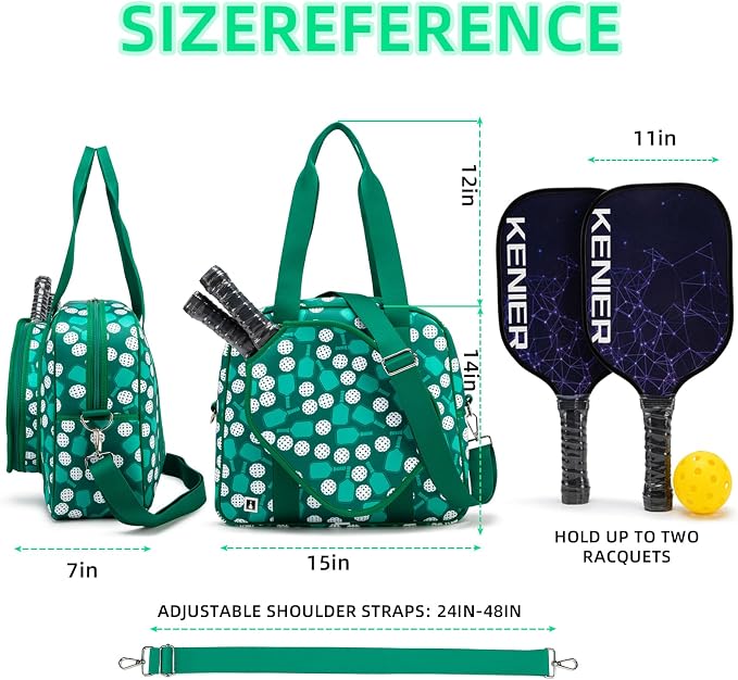 ROYALFAIR Pickleball Bag, Pickleball Tote Bag Large Capacity Adjustable Shoulder Strap for Pickleball Paddle Shoulder Bag, Made of neoprene, Has insulation and waterproof function ﻿