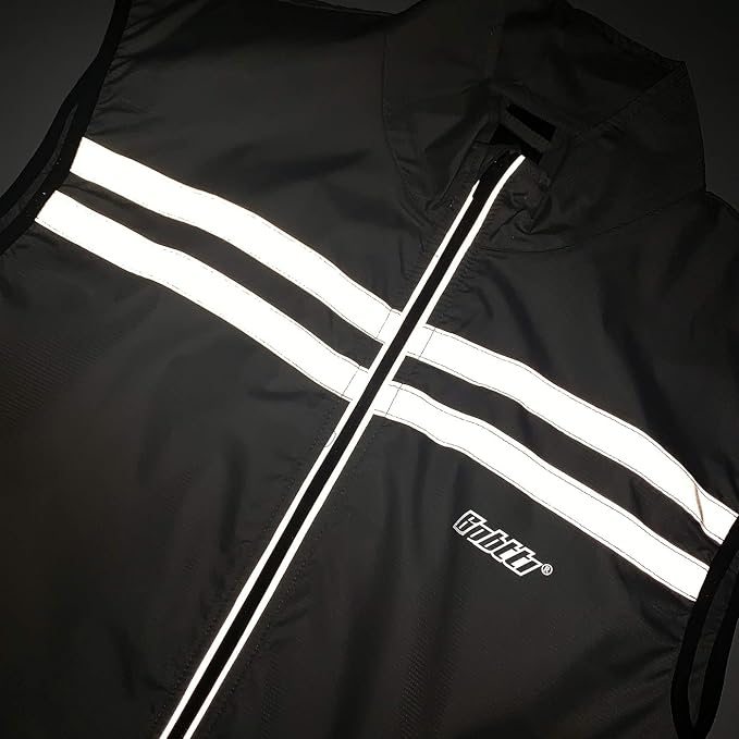 bpbtti Men's Hi-Viz Safety Running Cycling Vest Sleeveless Windbreaker vests- Windproof and Reflective