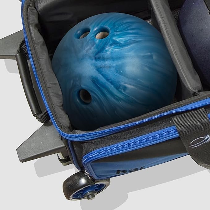BSI Dash Roller Bowling Bag with Smooth Rolling Wheels, Padded Ball Compartment, Retractable Locking Handle, & Shoe Pocket