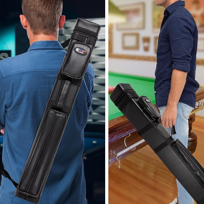 GSE Games & Sports Expert 3x6 Hard Pool Cue Case, Billiard Stick Carrying Bag for 3 Sticks, Holds 3 Butts and 6 Shafts (Several Colors Available)