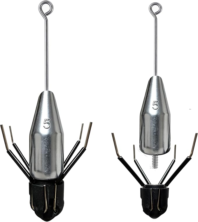 4Pcs Sputnik Sinkers, 2-in-1 Long Tail Detachable Fishing Weights, Anti-Drift Saltwater Surf Casting Lead Sinkers for Catfish, Ocean Beach Sand Fishing