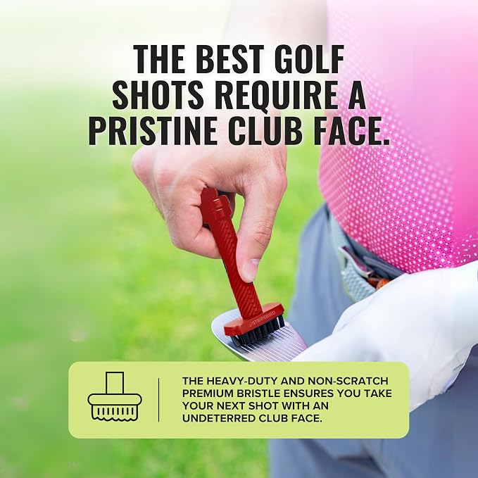 Magnetic Golf Club Brush - Detachable - Premium Nylon Bristles - Golf Bag Accessory - Golf Club Cleaner - Golf Tool
