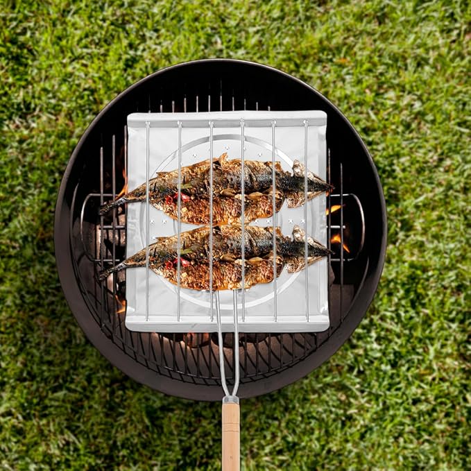 MAGICLULU Foldable Stovetop Toaster Rack 8.66X7.67In Multi-Function Tortilla Grill Tray and Toast Holder Rack for Camping Home Use Durable Wire Baking for Corn Bread Grilling
