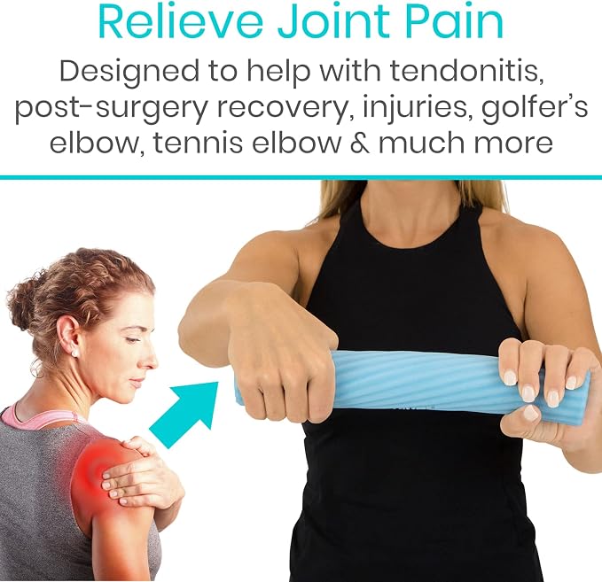 Vive Flex Therapy Bar for Tennis Elbow Relief (X-Light) - Physical Therapy Aid, Improve Tendonitis & Grip Strength- Resistance for Golfers, Hand, Epicondylitis, Equipment- Strengthens Wrist & Forearm