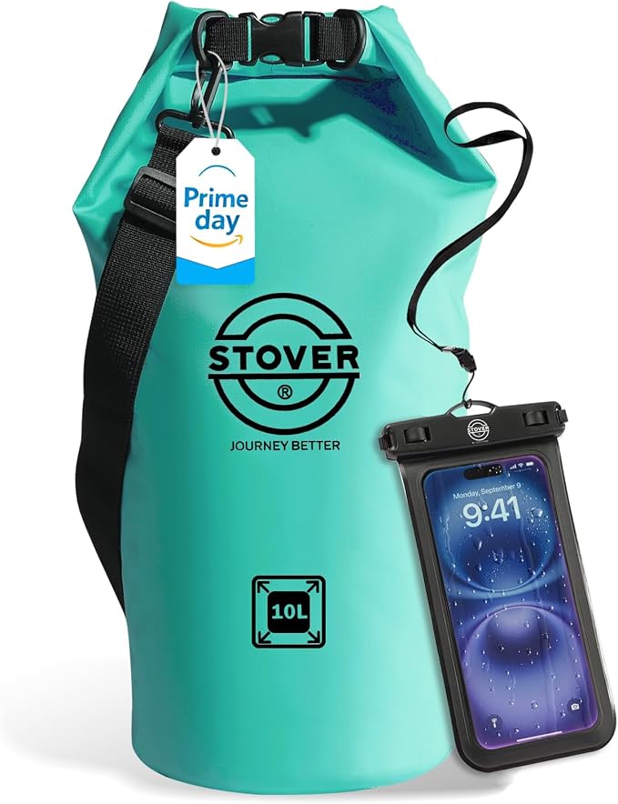 STOVER 5/10/25/30/40/55L Waterproof Dry Bag- Roll-Top Backpack w/Phone Case- Kayaking, Hiking, Camping, Boating- Men/Women