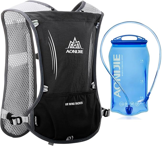 AONIJIE Hydration Vest Pack Backpack 5L 5.5L Marathoner Running Vest Race Hydration for Women and Men Trail Run Hiking Jogging