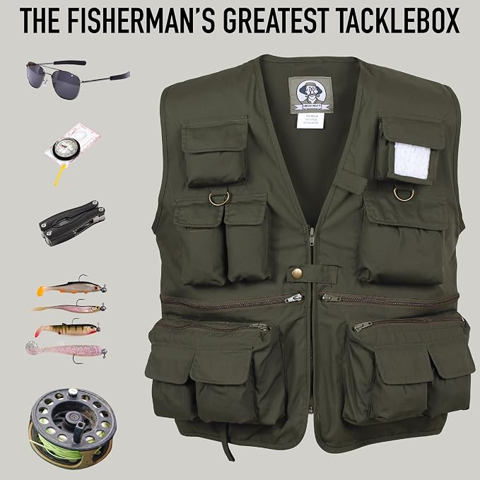 Rothco Uncle Milty Travel Vest - Outdoor Fishing Camping 17 Cargo Pocket Jacket