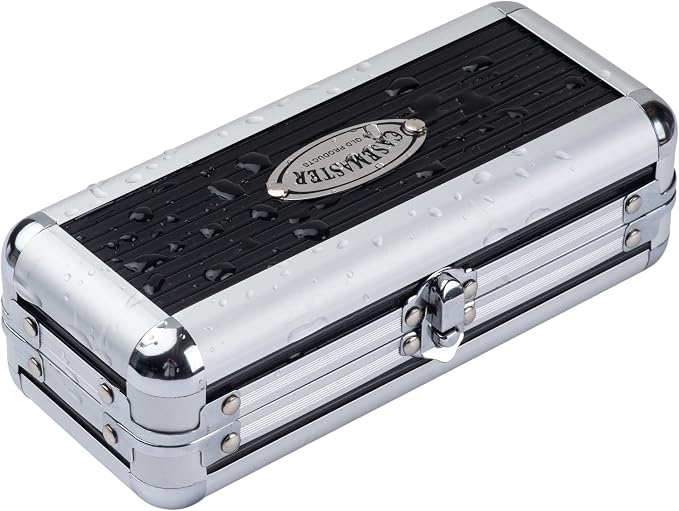 Casemaster Sole Aluminum Slim Profile Dart Case Holds 3 Steel Tip and Soft Tip Darts with Enough Space to Keep Flights in Shape, Features Built-In Pockets for Other Accessories