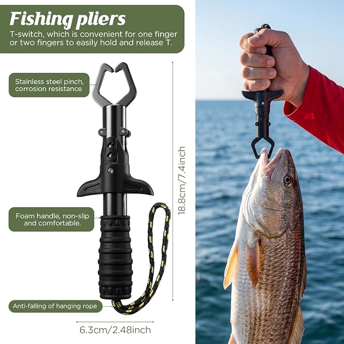 Fishing Tackle Bag & Tools Kit Fishing Accessories,Waterproof Fishing Waist Pack with Fishing Pliers,Fish Hook Remover,Lures,Gear Storage for Men Women Fishing Gifts