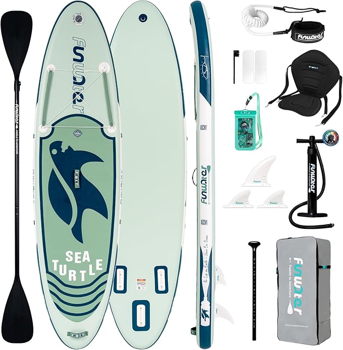FunWater Inflatable Stand Up Paddle Board with Premium SUP Paddleboard Accessories, Anti-Slip EVA Deck, 11'6''/11'/10'6'' Paddle Boards for Adults & Youth of All Skill Levels