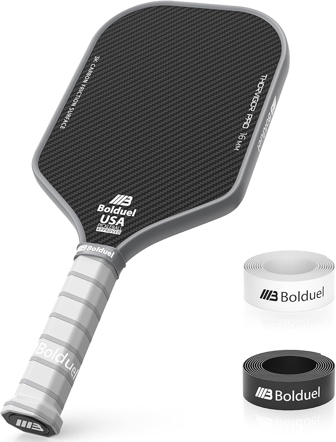 USAPA Approved Carbon Fiber Pickleball Paddles Pro-Level for Aggressive, Offensive Player, Pickleball Paddle with 16mm Polymer Honeycomb Core & Overgrips, Maximum Control & Spin & Power