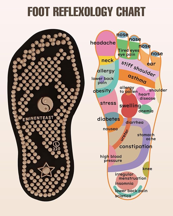 Acupressure Socks Reflexology Foot Massage for Women Men Acupuncture Socks with Pressure Point, Gifts for Busy Mom Elders Massaging Convenient and Efficient Size 15-16