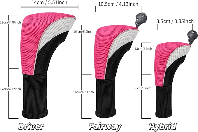 Wood Headcover Golf Club Covers Driver Headcovers Nylon Head Covers Designed to Fit All Woods - 3/4/5/6 Pack/Set Golf Accessories Suitable for Men and Women