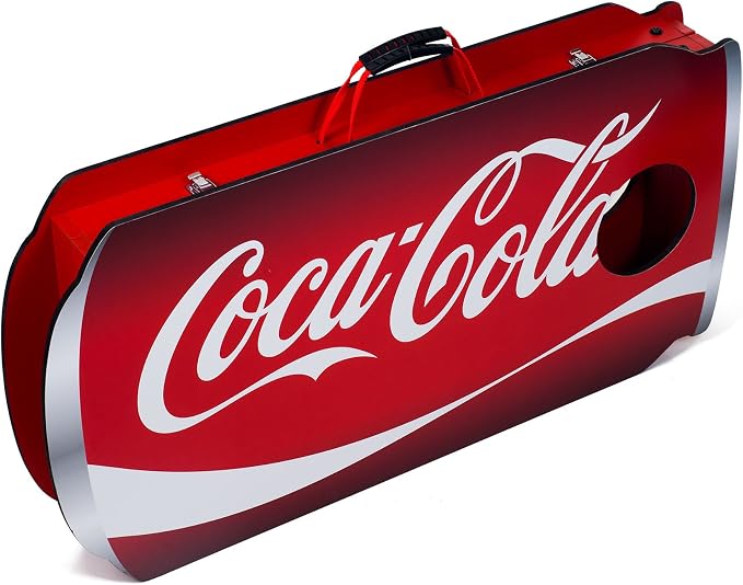 Trademark Games Coca-Cola Can Cornhole Set – Portable Bean Bag Toss Game with 2 Wooden Boards and 8 Bean Bags, Outdoor Lawn Game Set for Adults, Family Gatherings, Tailgates and Backyard Play