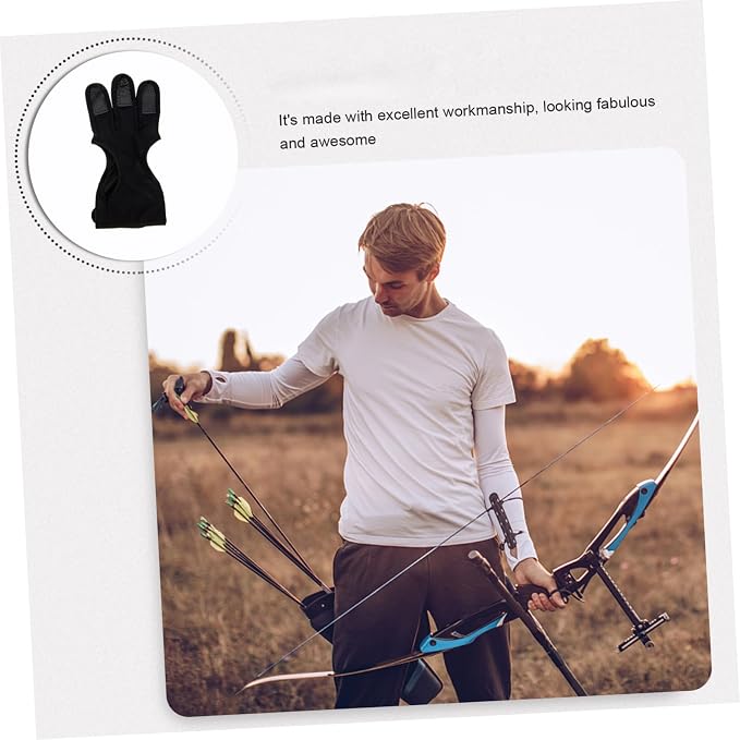 Yardwe 2pcs Archery Finger Stall Gloves Professional Archery Equipment Supply Accessory Professional