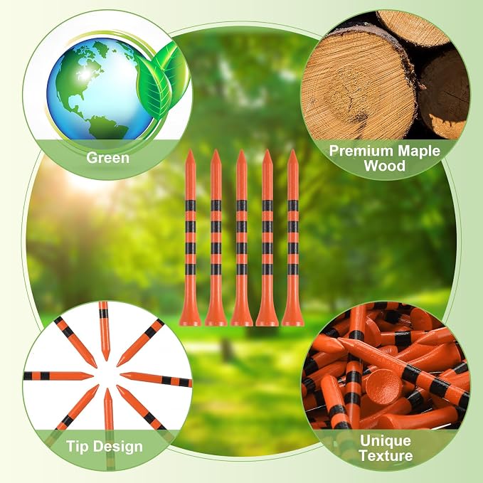 Vinsot 1000 Pcs Golf Tees Bulk 3-1/4'' Wooden Tees for Driving Range, Golf Club Accessories for Men Dad