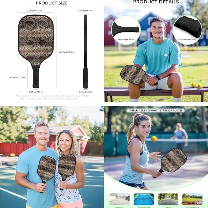 Pickleball Paddles Set 3PCS Pickleball Paddle Case Pickleball Racket Pickleball Bag Ideal for Beginners Gifts