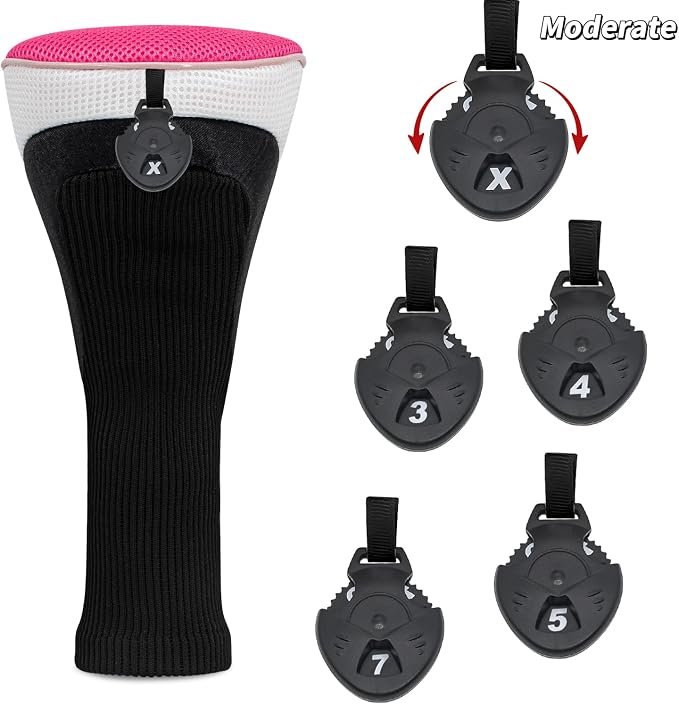 Wood Headcover Golf Club Covers Driver Headcovers Nylon Head Covers Designed to Fit All Woods - 3/4/5/6 Pack/Set Golf Accessories Suitable for Men and Women