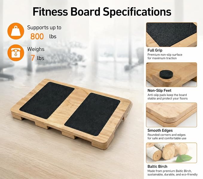 Wood Resistance Band Platform Base, Resistance Band Foot Plate, Fitness Exercise Board Footplate, Step Board for Workout Board for Home Gym