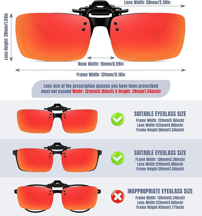 STORYCOAST Clip On Sunglasses for Men Women Polarized Fit Over Prescription Glasses Sports Fishing Driving