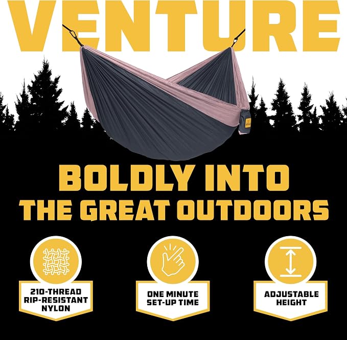 Wise Owl Outfitters Camping Hammock – up to 500lbs Portable Hammock with Tree Straps - Travel, Backpacking, Hiking, Outdoors Camping Gear - Single or Double