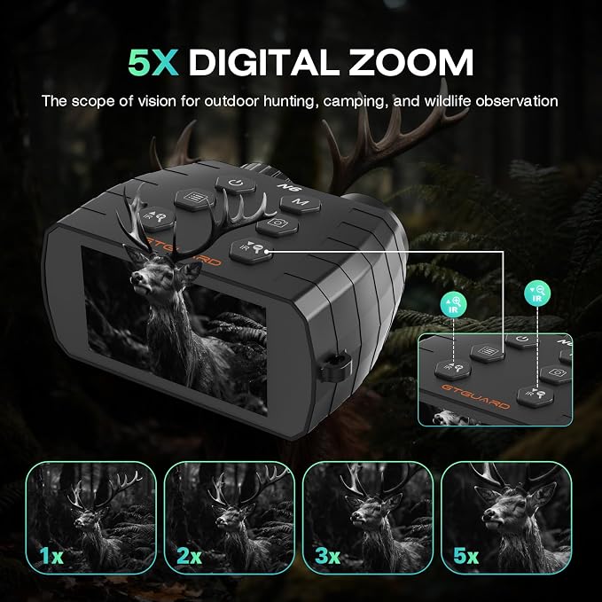 Night Vision Goggles, Infrared Night Vision Binoculars for Adults, 3" HD Screen &16GB Card for Hunting, Wildlife Observation, Security,Binoculars can Save Photo and Video