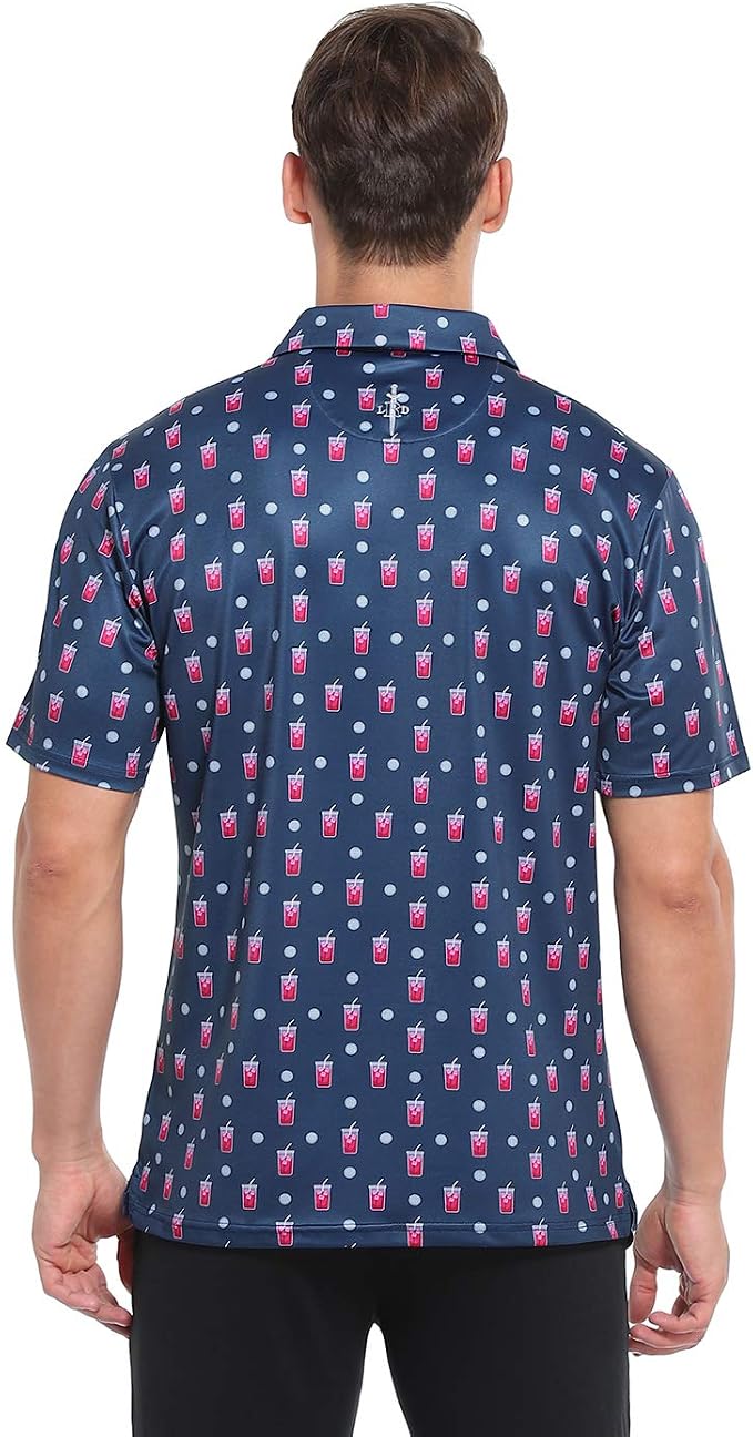 LRD Golf Shirts for Men UPF 50 Moisture Wicking Short Sleeve Polo Shirt