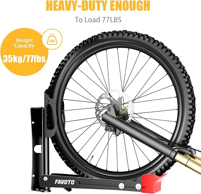 Favoto Swivel Bike Wall Mount 4-Pack, Space-Saving Garage Bike Rack System for Home & Shed, Fits up to 29" Wheels 2.4" Tires, Each Holds 77 lbs