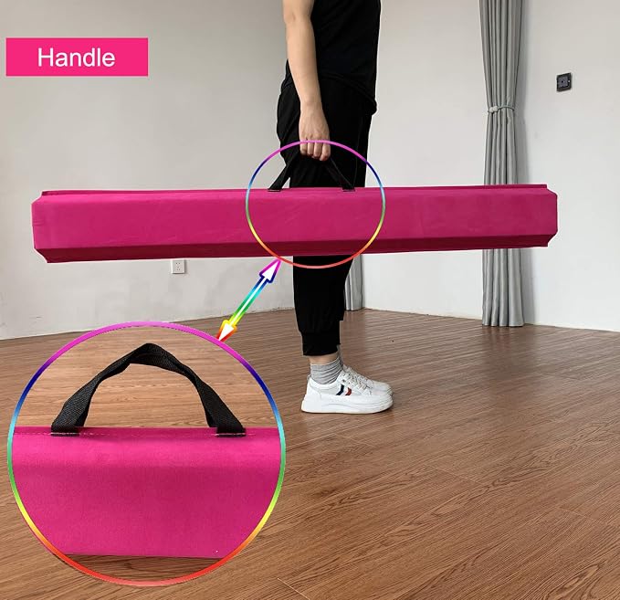 MARFULA 6 FT / 8 FT / 9 FT Folding Gymnastics Beam Foam Balance Floor Beam - Extra Firm - Suede Cover - Anti Slip Bottom with Carry Bag for Kids/Adults Home Use