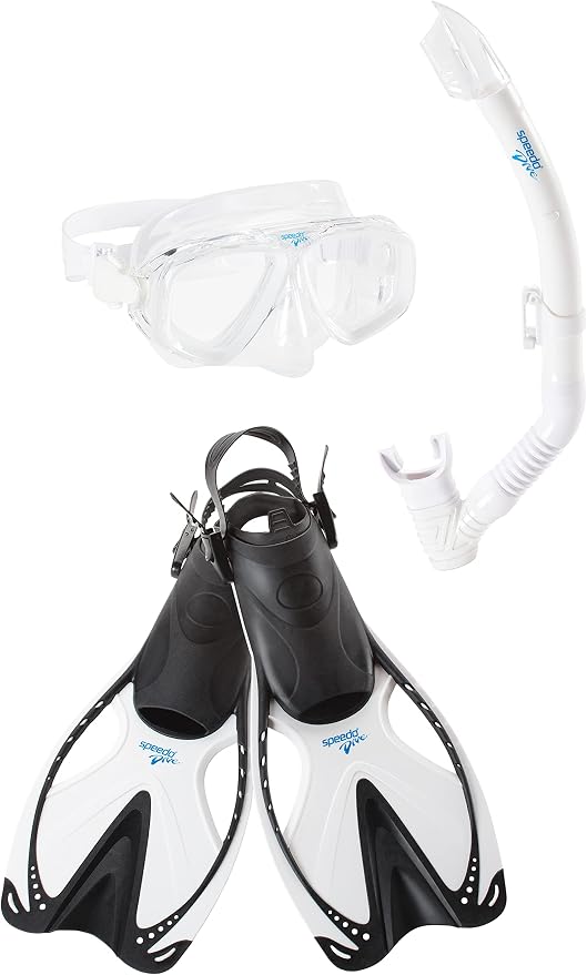 Speedo Unisex-Adult Swim Snorkel Dive Mask Anti-Fog with Nose Cover Adventure Series