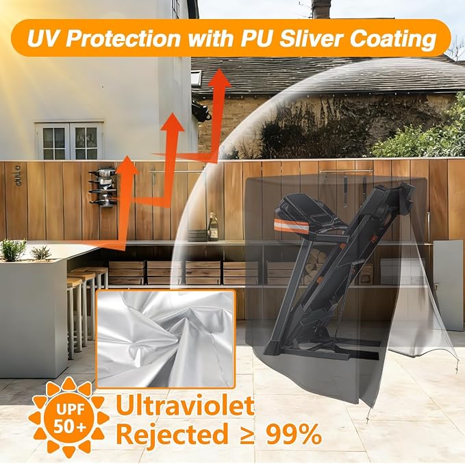EVRBUL Treadmill Cover Heavy Duty Waterproof Dustproof Running Machine Cover Home Gym Exercise Workout Equipment Protective with Air Vents Reflective Strip Drawstring