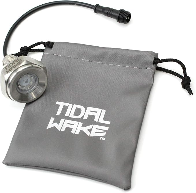 Tidal Wake IP68 LED Underwater Boat Drain Plug Light, Fits 1/2" NPT Threaded Drain, No Holes to Drill! Ultra-Bright Underwater Marine Lighting in Minutes! for Cruising, Fishing, Swimming (Green)