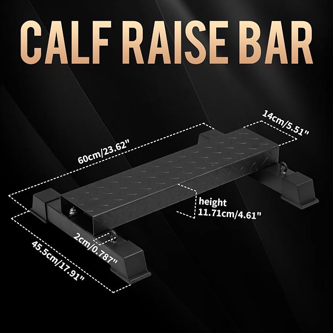 Steel Standing Calf Raise Bar, Anti-Slip Calf Raise Block & Platform, Calf Stretcher Machine for Home Gym, Ankle Rehab & Squat