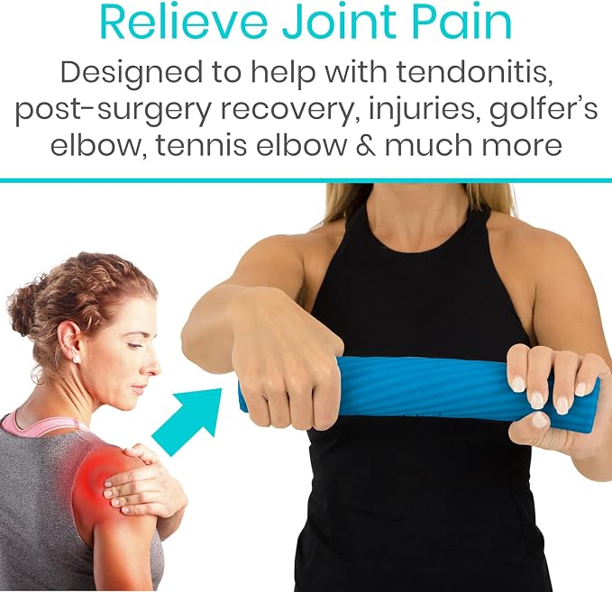 Vive Flex Therapy Bar for Tennis Elbow Relief (Medium) - Physical Therapy Aid, Improve Tendonitis & Grip Strength - Resistance for Golfers, Hand, Epicondylitis, Equipment- Strengthens Wrist & Forearm