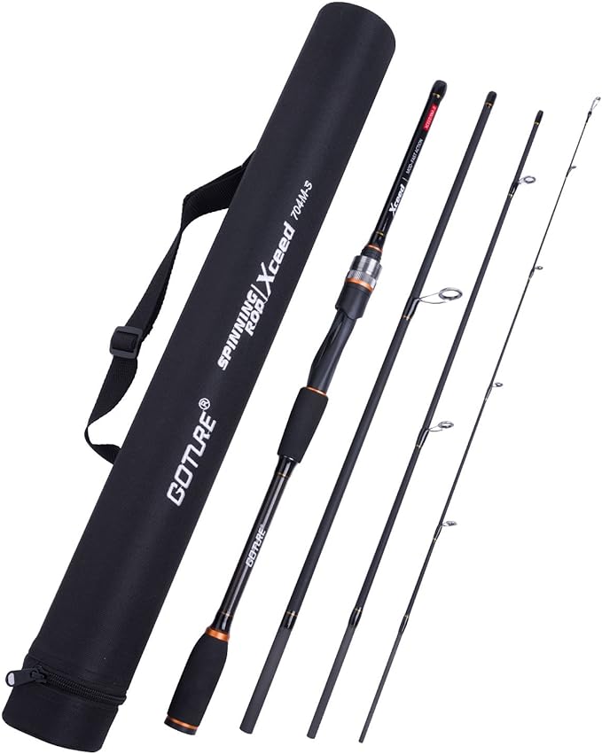 Goture 4-Piece Travel Carbon Fishing Rod M/MH Action 6.6-12ft Multi-Colors | Goture multi-spec travel fishing rods adopt upgraded high-grade carbon fiber blank with premium Fuji line guides