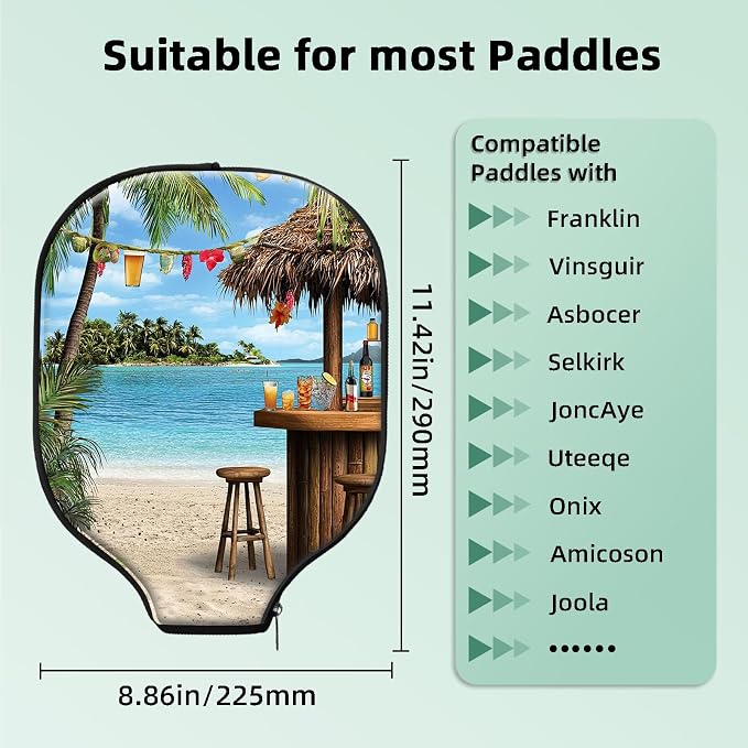 Pickleball Paddle Cover- Premium Water-Resistant Racket Sleeves with Reinforced Zippers, Universal Fit for USAPA Standard Paddles, Extra Padding Protection 6