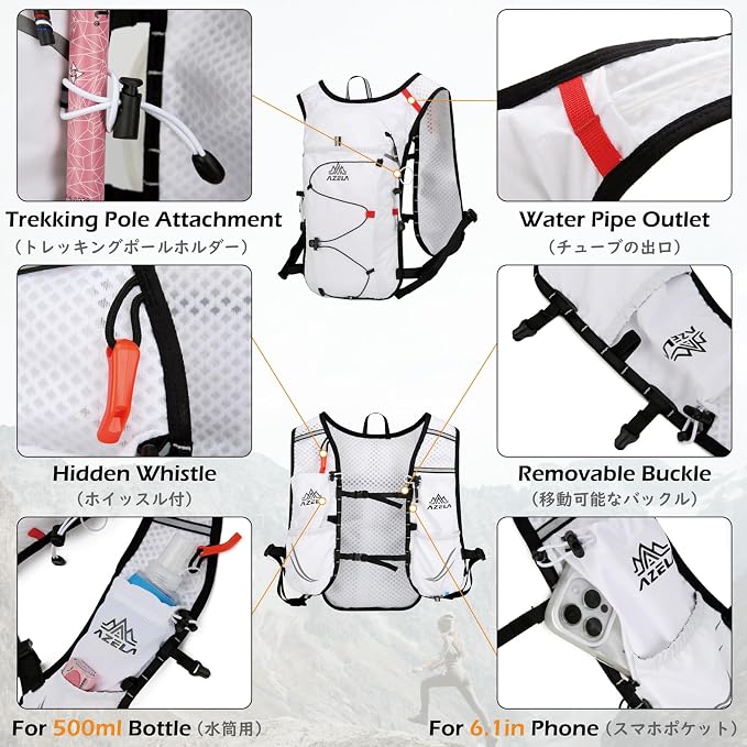 TRIWONDER Hydration Vest Running Backpack for Men & Women, Water Pack for Hiking, Camping, Climbing & Cycling, Lightweight Daypack