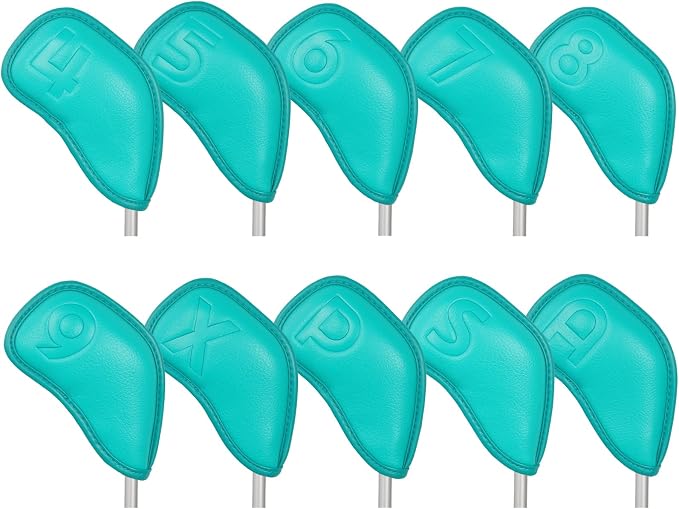 Craftsman Golf Embossed No. Black Cyan Golf Club Iron Headcovers Set for Ping Callaway Mizuno Taylomade Etc.