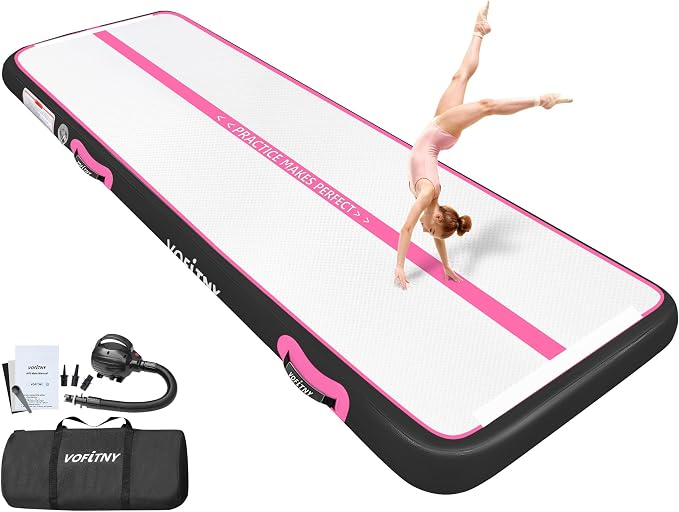 VOFiTNY All Purpose Gymnastics Mat 6.6/10/13/16/20 ft Sturdy Inflatable Tumble Track for Home/Gym