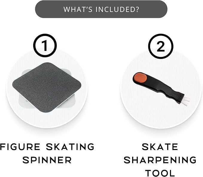 Ceaz Figure Skating Spinner - Off Ice Training Aid to Practice Spinning for Ice Skaters, Ballet, Gymnastics and Dance - Includes Skate Sharpening Tool