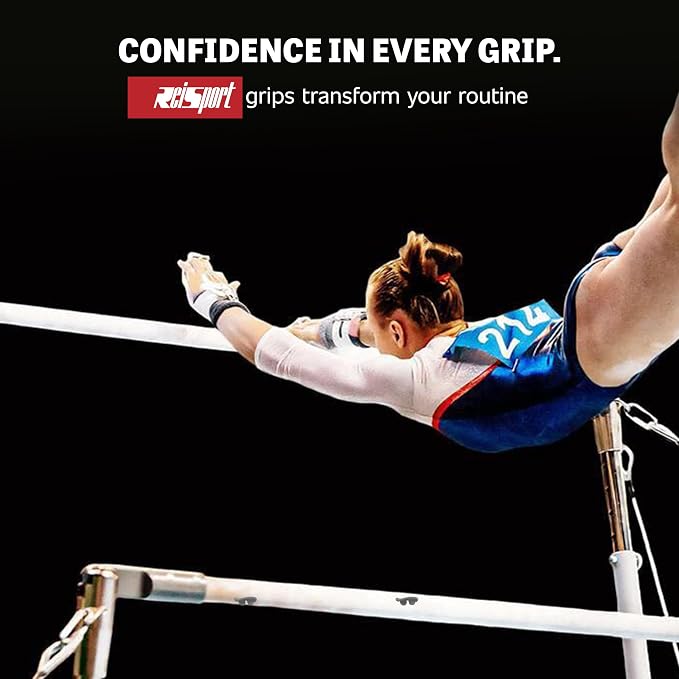 Reisport Women's Uneven Bar Gymnastics Grips - Durable Leather Hand Grips for Gymnastics Bars Women & Girls - Gymnastics Equipment & Accessories for Advanced Gymnasts
