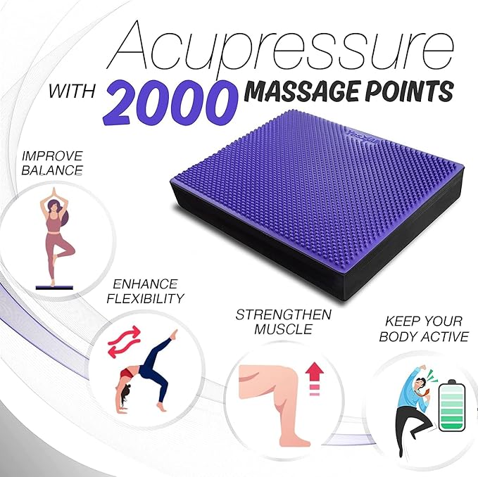 Yes4All Balance Pad, Nonslip TPE Foam Balance Pad with Upgraded Sizes - L, XL, XXL Balance Mat for Fitness, Yoga & Stability Training - Multicolor Options