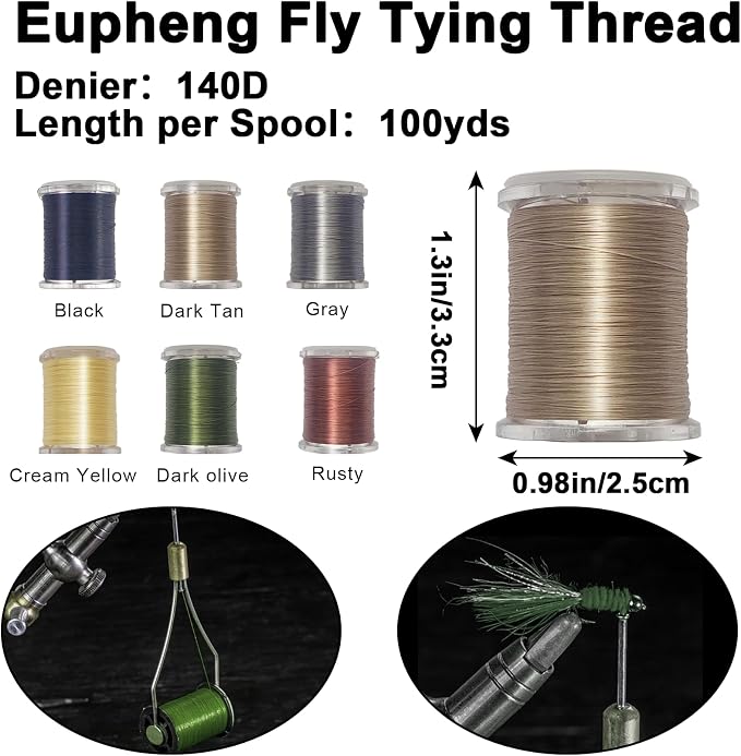 EUPHENG Fly Tying Material Kit for Beginners and Advanced Tiers – Complete System for Building Durable, Realistic Flies (PrimeTie Core)
